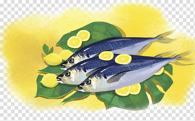 Fish Atlantic mackerel Lemon Illustration, Lemon and fish transparent background PNG clipart