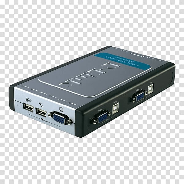 KVM Switches D-Link 4 Port USB 3.0 Hub DUB-1340/B Network switch D-Link DKVM 4K KVM switch, 4 ports, 4 monitor kvm switch transparent background PNG clipart