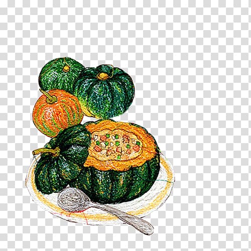 Pumpkin Calabaza Illustration, Pumpkin feast hand painting material transparent background PNG clipart