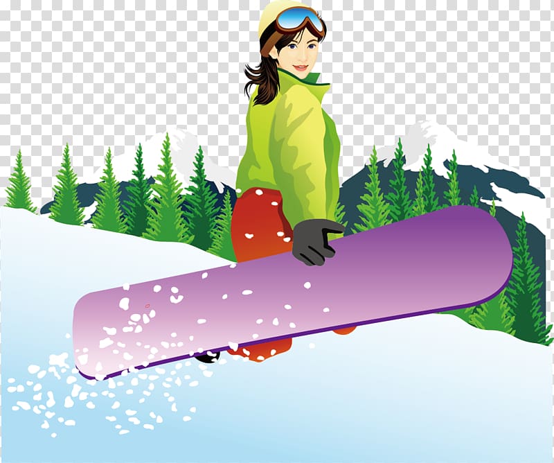 Snowboarding, Creative ski winter tourism transparent background PNG clipart