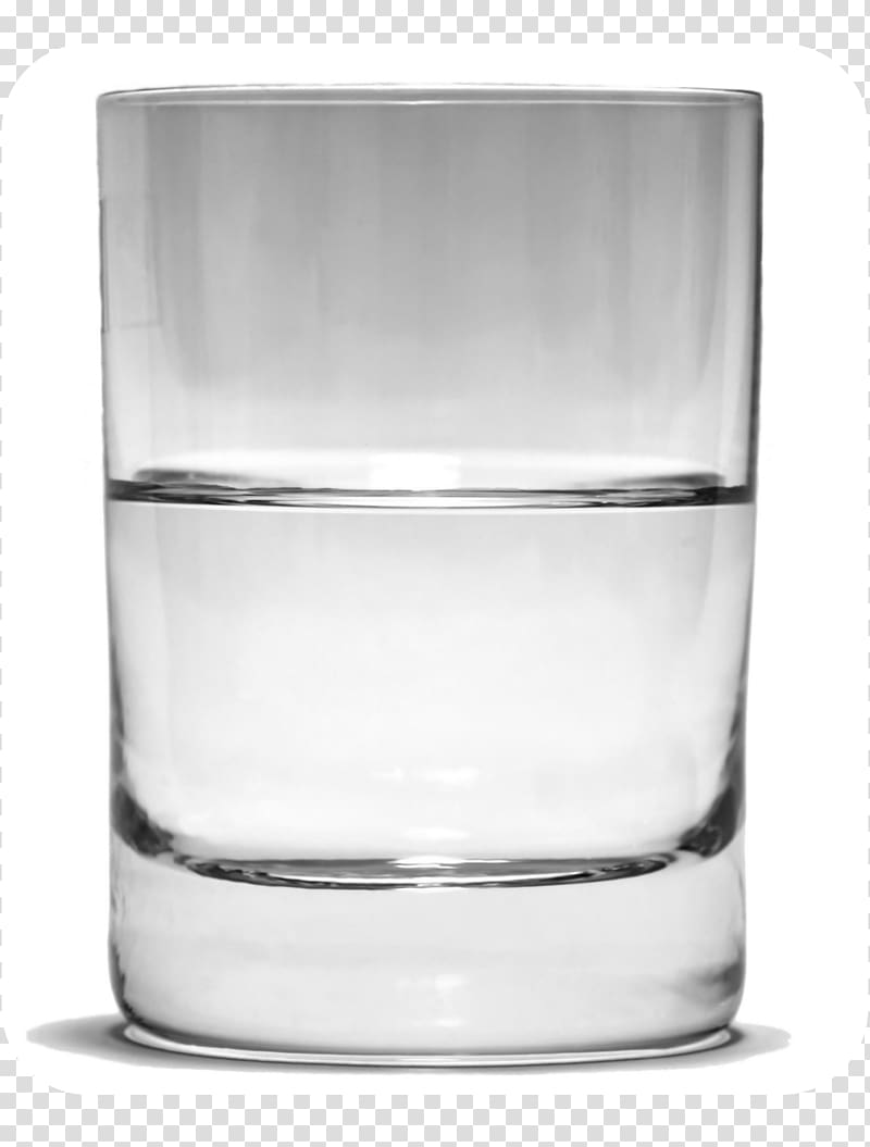 Is the glass half empty or half full? Drinking water Optimism Drinking water, a glass of water transparent background PNG clipart