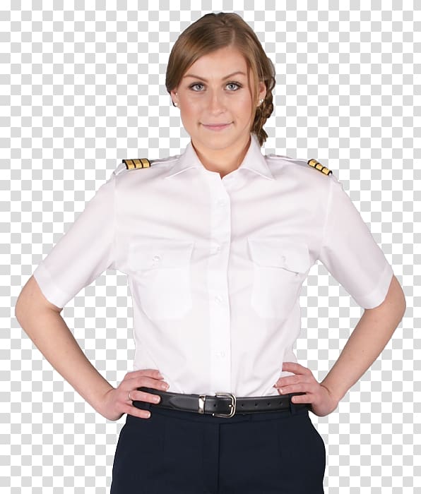 Dress shirt Blouse Sleeve Collar Cotton, Pilot uniform transparent background PNG clipart