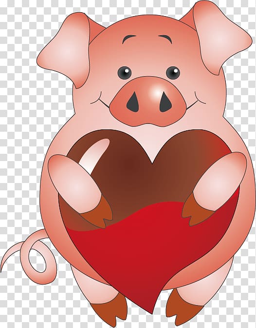 Domestic pig Valentines Day Paper Scrapbooking , Holding love pigs transparent background PNG clipart