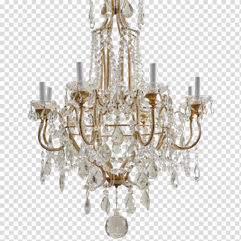 brown candlelight chandelier illustration, Crystal Vintage Chandelier transparent background PNG clipart