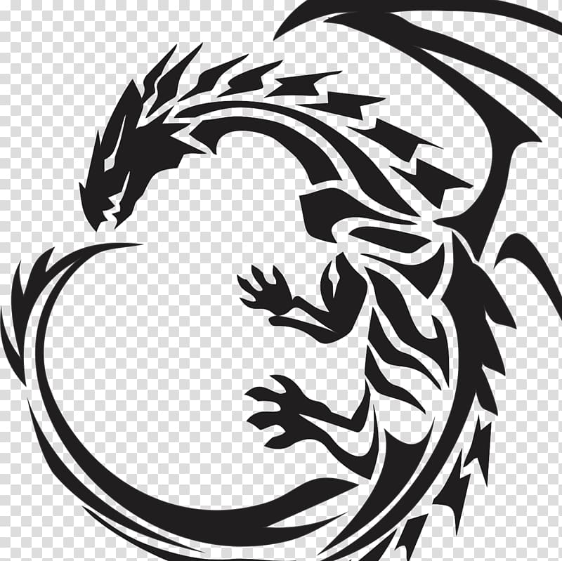 Stencil Drawing Dragon Art, dragon transparent background PNG clipart