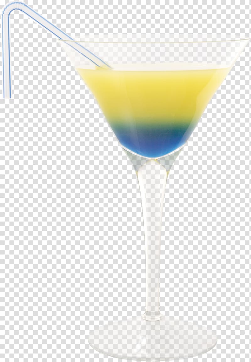 Cocktail garnish Martini Daiquiri Blue Hawaii, Yellow and blue cocktail straw material free to pull transparent background PNG clipart