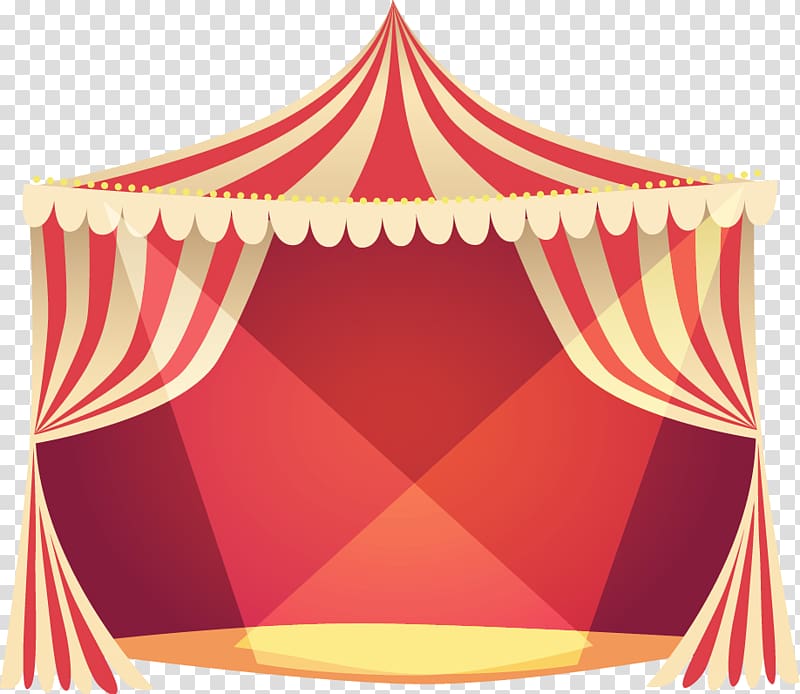 Red and white carnival tent illustration, Circus Cartoon Silhouette