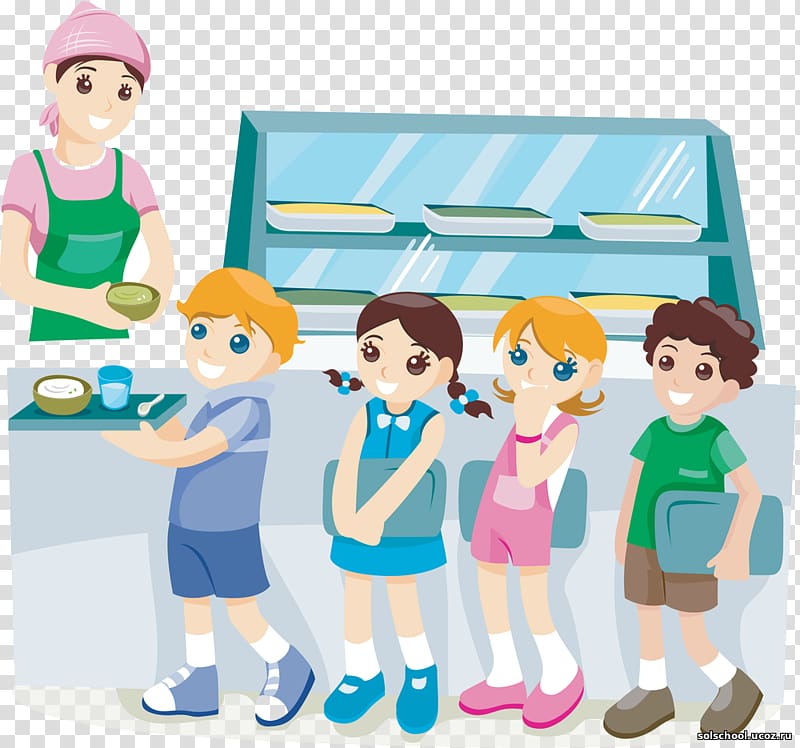 kids in cafeteria clipart