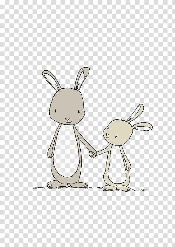 gray bunnies illustration, Easter Bunny White Rabbit Bunny Story Drawing, Cartoon rabbit transparent background PNG clipart