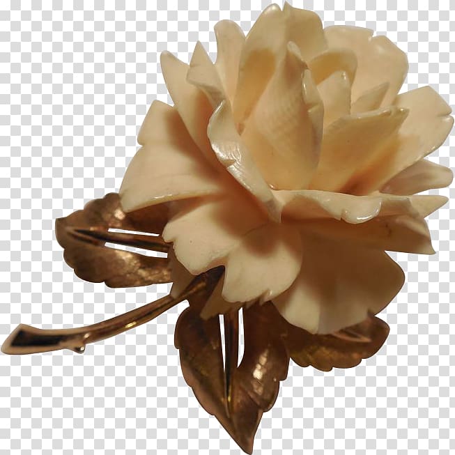 Rose Flower Brooch Ivory Jewellery, rose gold transparent background PNG clipart