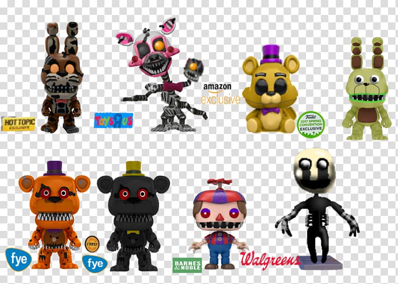 Five Nights at Freddy\'s: Sister Location Five Nights at Freddy\'s 4 Five Nights at Freddy\'s: The Twisted Ones Amazon.com Action & Toy Figures, action figures transparent background PNG clipart