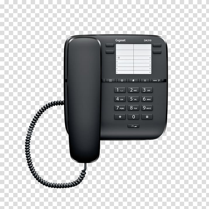 Gigaset DA310 Home & Business Phones Gigaset Communications Gigaset Phone Da410 Black Telephone, transparent background PNG clipart