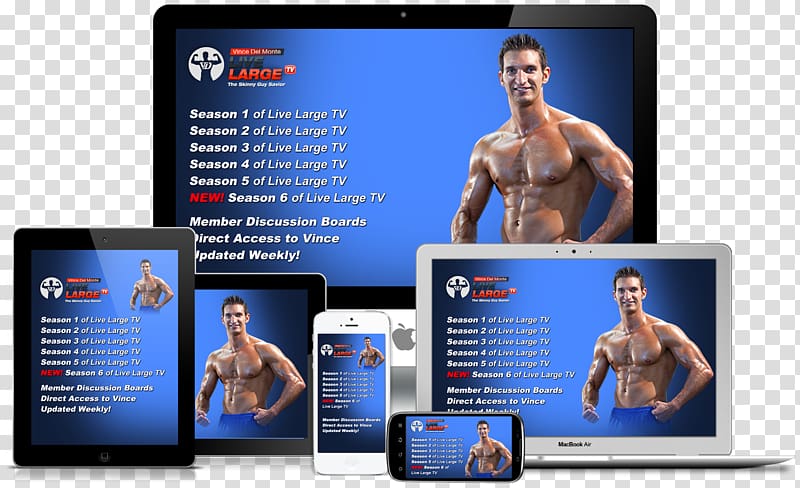 Living Large: The Skinny Guy's Guide to No-Nonsense Muscle Building Television Electronics Muscle hypertrophy Brand, body building transparent background PNG clipart