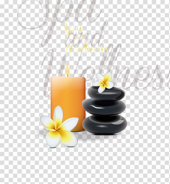 Day spa Beauty Parlour Icon, Candle Pebbles transparent background PNG clipart