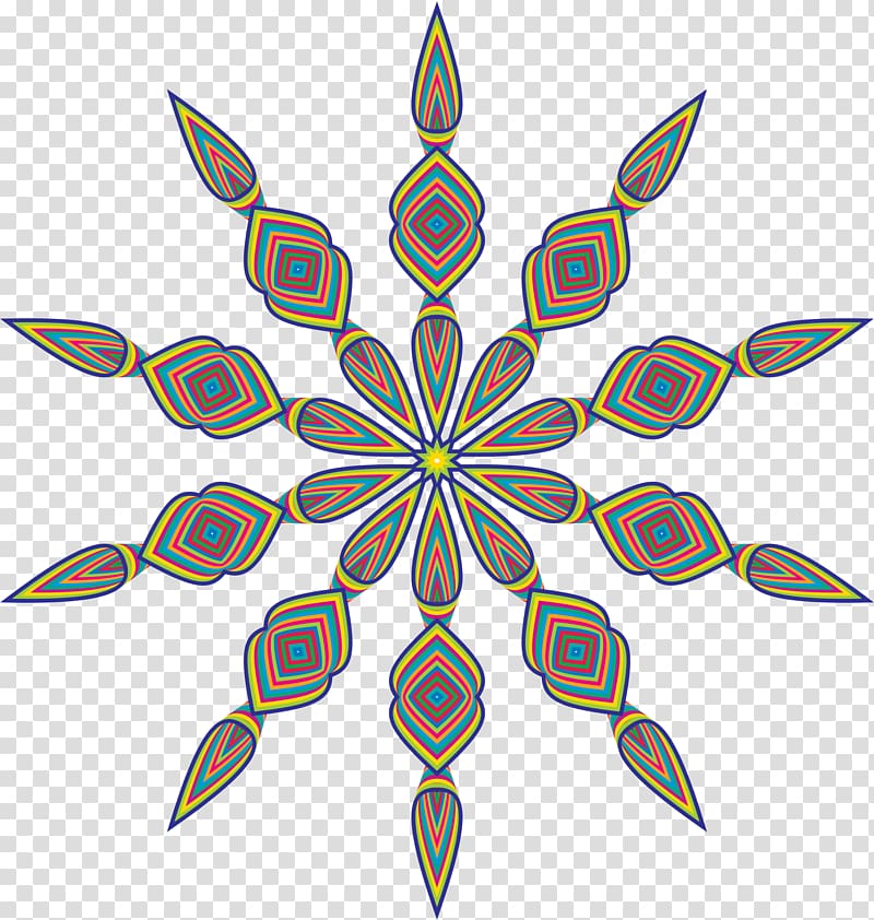 Geometry Snowflake, line art transparent background PNG clipart