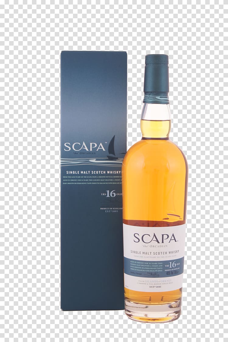 Single malt whisky Scapa distillery Whiskey Scotch whisky Liqueur, 16 years transparent background PNG clipart