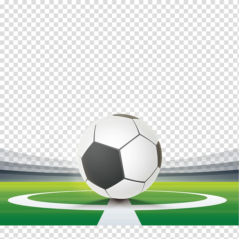 white and black soccer ball on field, Football pitch Euclidean , football and soccer field transparent background PNG clipart