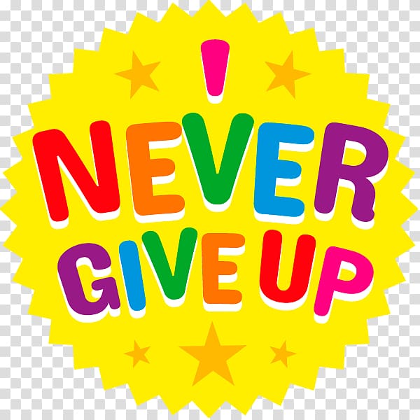 Never give up lettering Royalty Free Vector Image