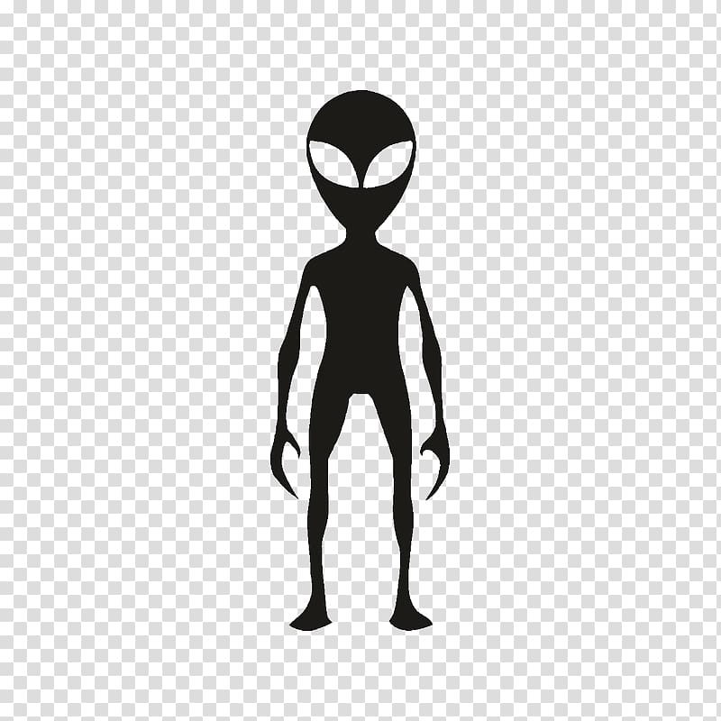 Extraterrestrial life Silhouette Grey alien, Silhouette transparent background PNG clipart