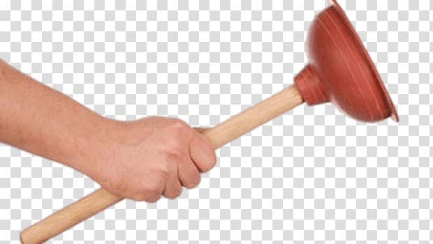 person holding brown plunger, Toilet Plunger In Hand transparent background PNG clipart
