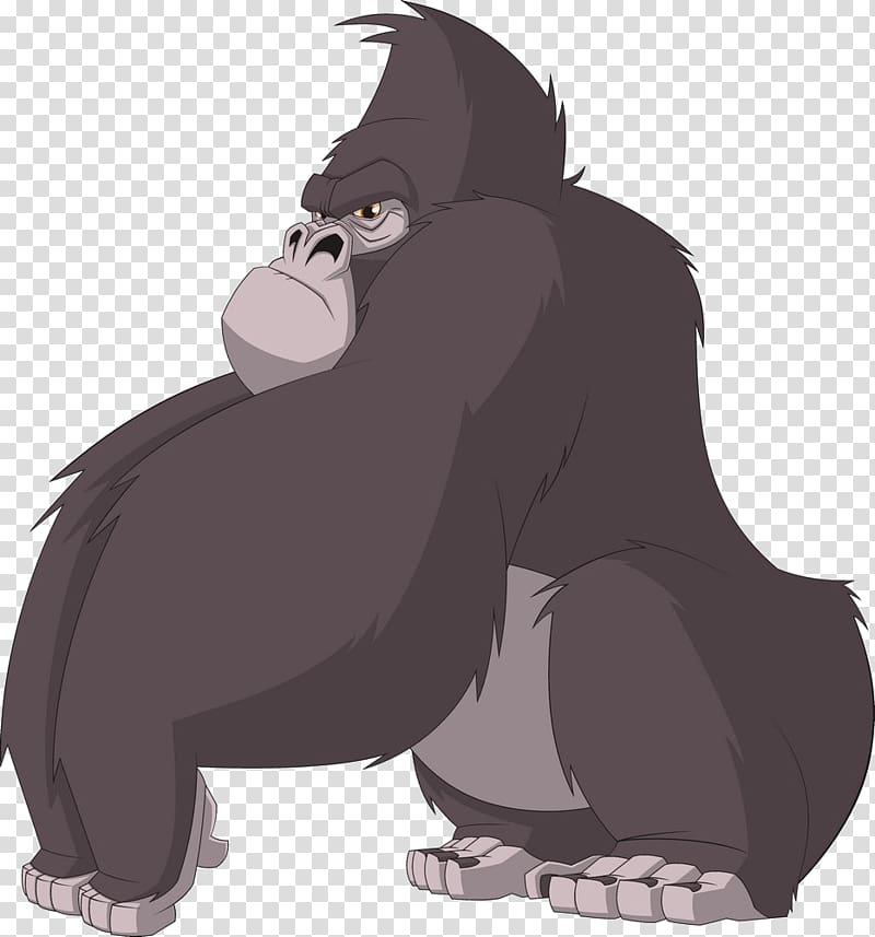 Chimpanzee Gorilla Ape Cartoon, Gorillas are Hercules transparent background PNG clipart