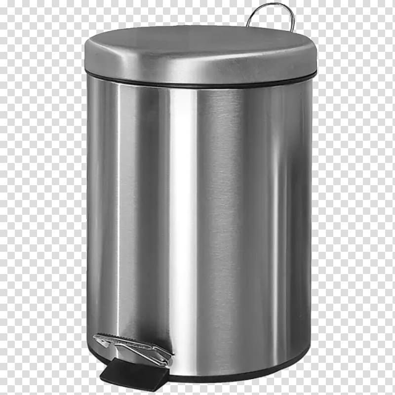 Waste container Metal JD.com Lid, Gray metal trash can transparent background PNG clipart