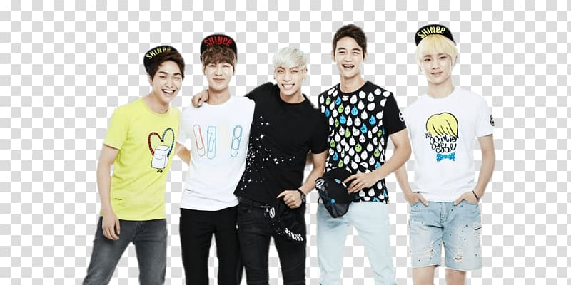 five men holding and wearing black caps, SHINee Wearing Caps transparent background PNG clipart