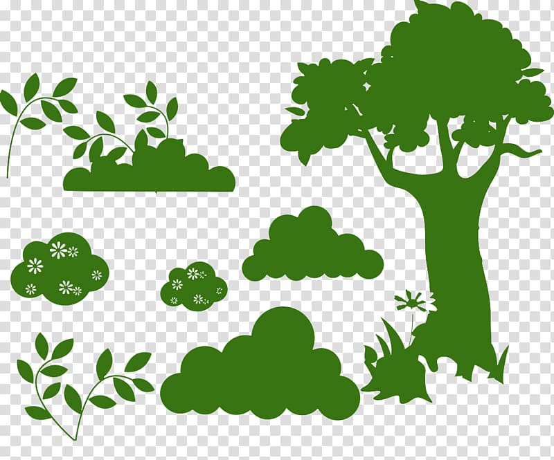 Cartoon Green, Green background Decorative plant material transparent background PNG clipart