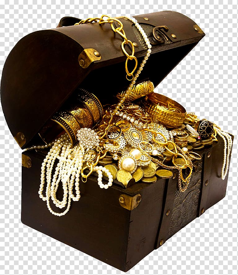 chest of gold-colored jewelries and coins, Buried treasure Treasure hunting Treasures Gold, Treasure chest transparent background PNG clipart