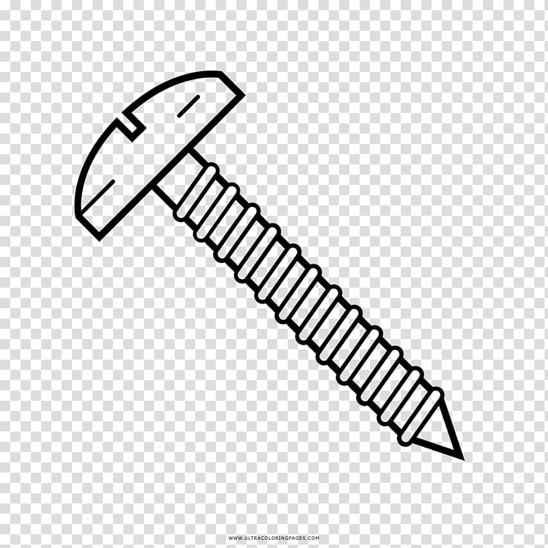 Drawing Coloring book Screw Line art, screw transparent background PNG clipart