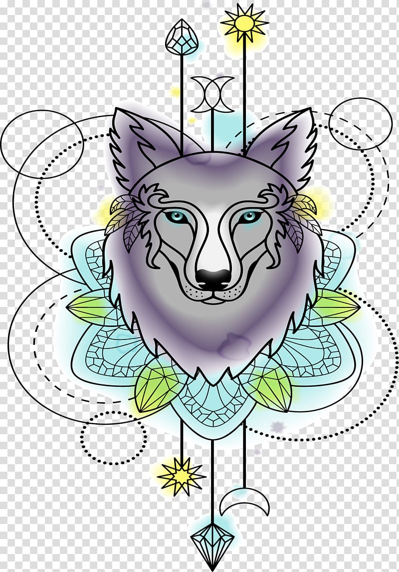 Gray wolf Watercolor painting Illustration, Watercolor wolf head totem transparent background PNG clipart
