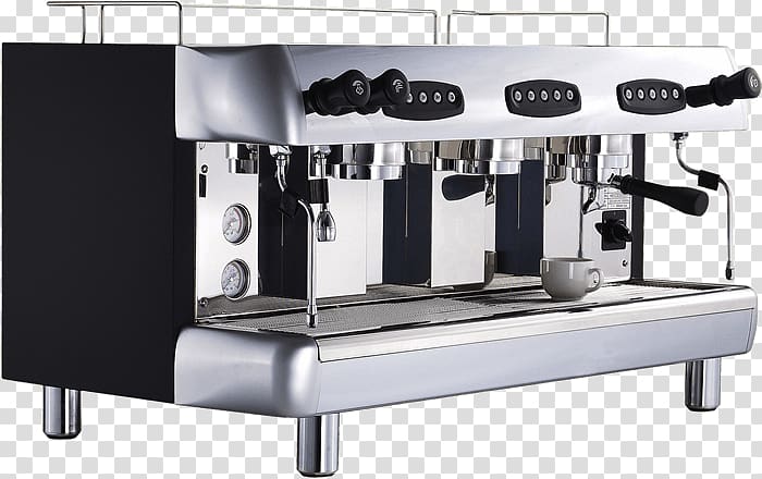 gray commercial espresso maker, Pierro Silver 3 Coffee Machine transparent background PNG clipart