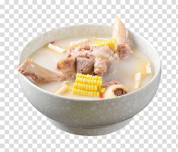 Asian cuisine Soup Designer, Boy bone stewed corn transparent background PNG clipart