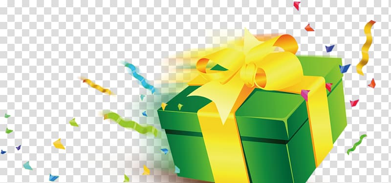 Green Ribbon Gift Box, Beautiful gift box ribbon transparent background PNG clipart