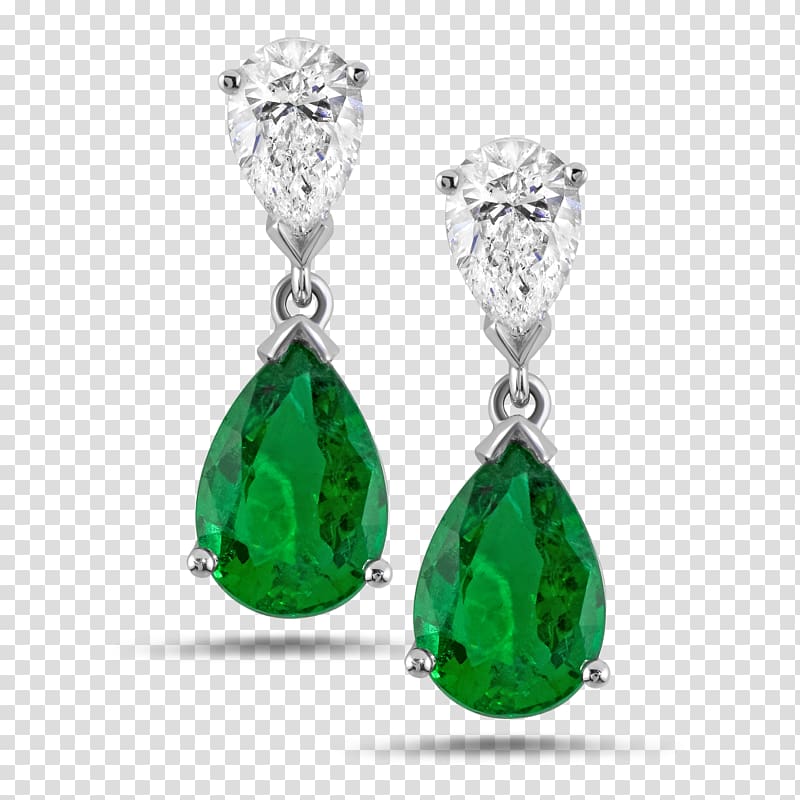 Earring Diamond Jewellery Carat Emerald, emerald transparent background PNG clipart