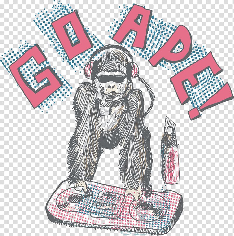 Gorilla Orangutan Cartoon Illustration, Gorilla transparent background PNG clipart