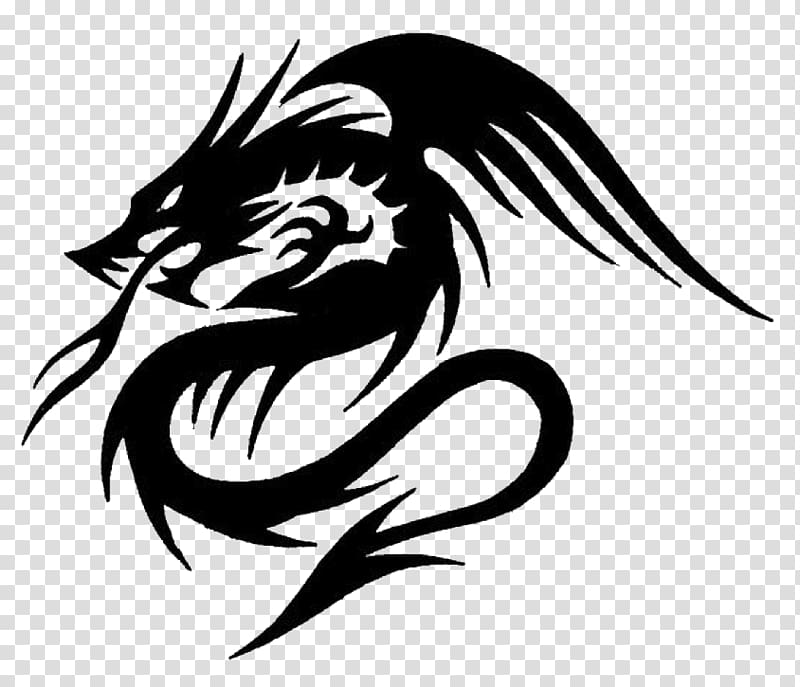 black and gray dragon illustration, Dragon Tattoo Drawing , Dragon Tattoos transparent background PNG clipart