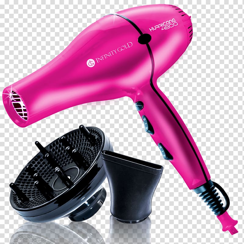 pink Infinity Gold Hurricane 4800 corded hair dryer illustration, Hair iron Hair Dryers Hair Care Hair straightening Hair Styling Tools, hair dryer transparent background PNG clipart