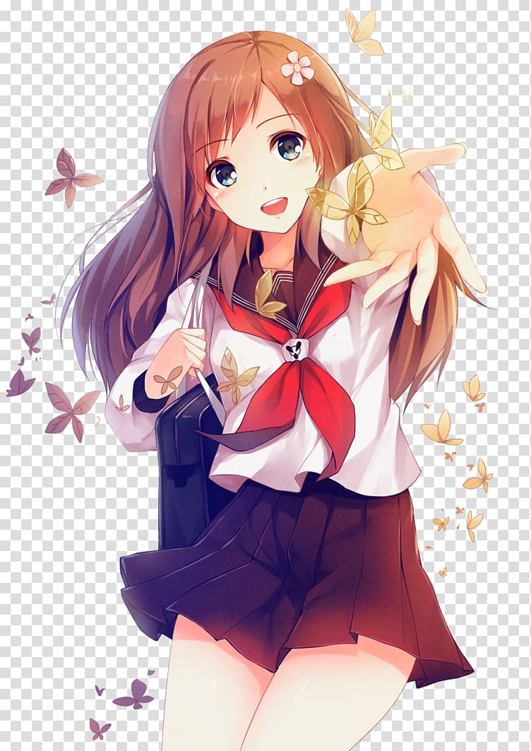 Cute Anime Girl, female anime character transparent background PNG clipart