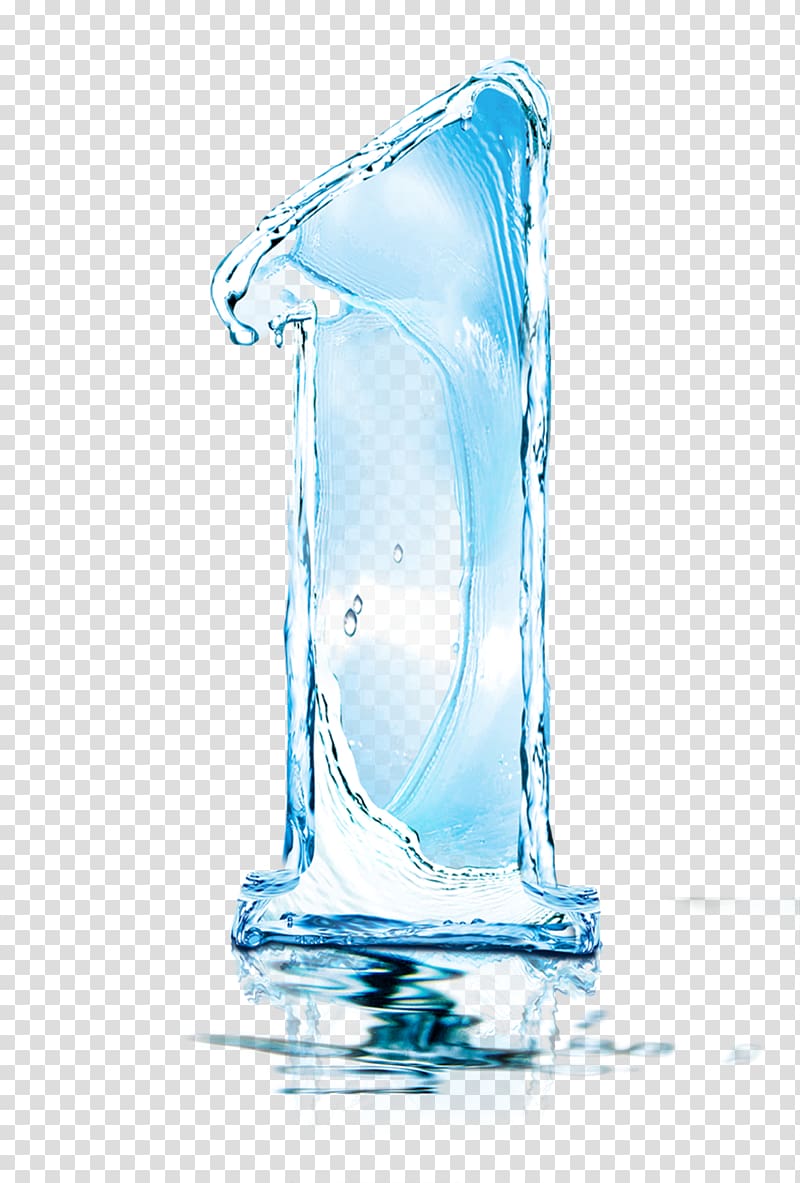 Number Ice cube, Ice effect number 1 transparent background PNG clipart