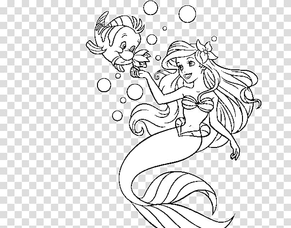 Ariel Sebastian Coloring book The Little Mermaid King Triton, Flounder transparent background PNG clipart