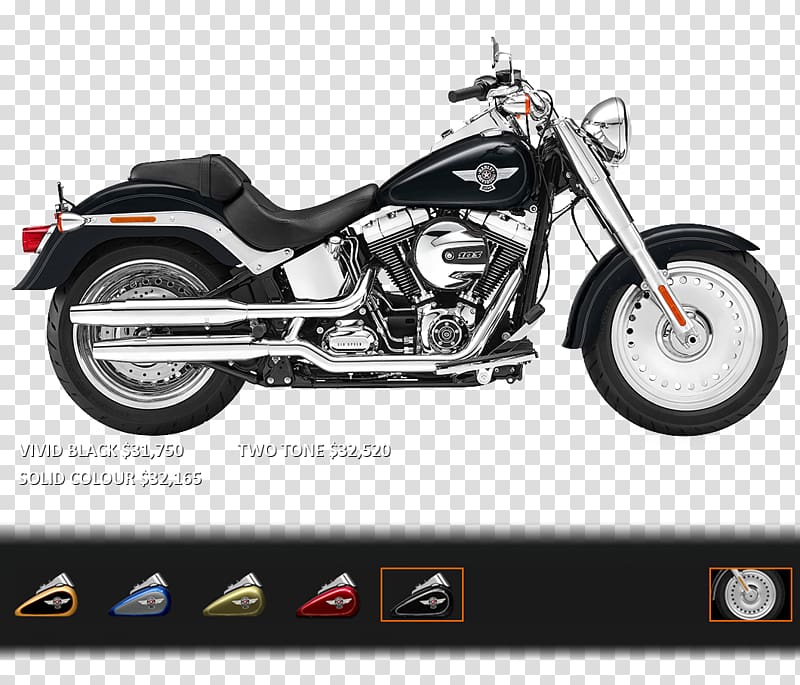 Harley-Davidson FLSTF Fat Boy Softail Custom motorcycle, motorcycle transparent background PNG clipart