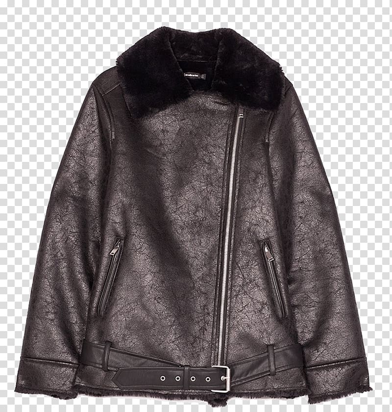 Leather jacket Coat Stradivarius Fashion, jacket transparent background PNG clipart