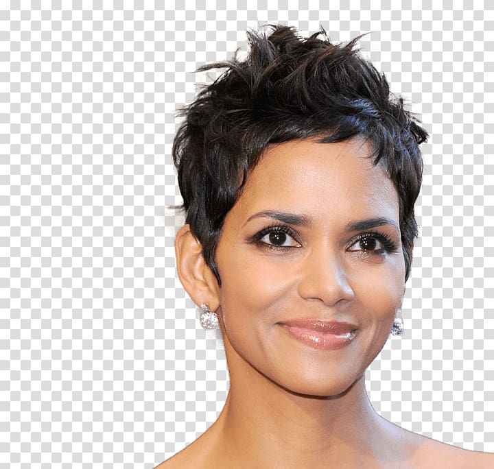 Halle Berry Pixie cut Hairstyle Female, father and daughter transparent background PNG clipart