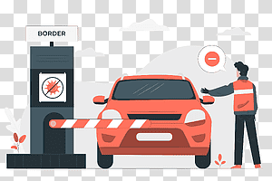 illustration, Coronavirus Border Closure, security, health, car, control, coronavirus, covid, quarantine, prevention, pandemic, border, closed transparent background PNG clipart thumbnail