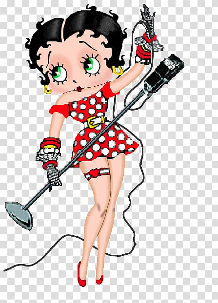 Betty Boop Karaoke Animated film Cartoon, girl singer transparent background PNG clipart
