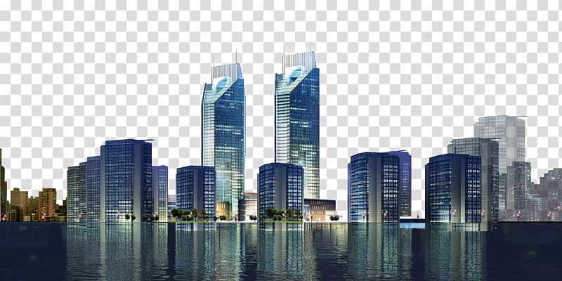 glass buildings illustration, Nightscape Night sky Computer file, City night view transparent background PNG clipart