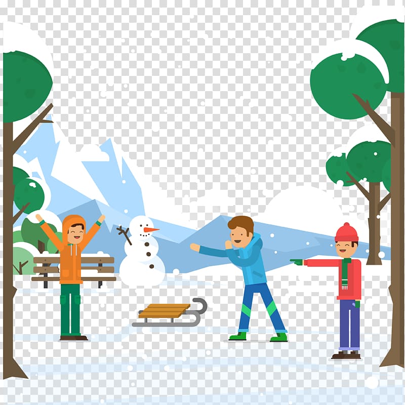 Child Snow Play Illustration, snow transparent background PNG clipart