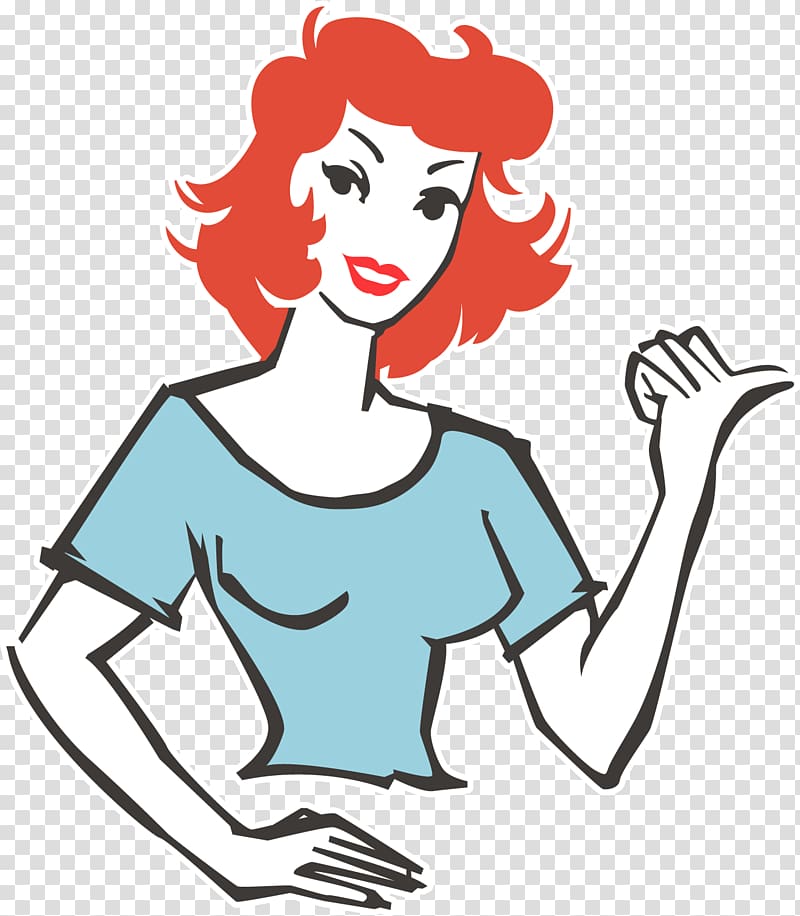 woman wearing teal top illustration, Thumb Woman , woman 1 transparent background PNG clipart