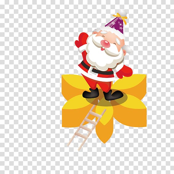 Santa Claus SantaCon Christmas gift Christmas gift, Santa Claus standing on a five-pointed star transparent background PNG clipart